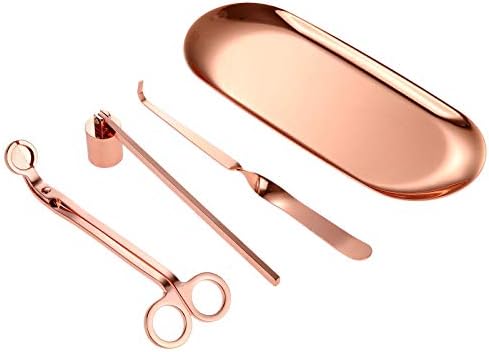 MUXSAM 4 in 1 Candle Accessory Set Rose Gold