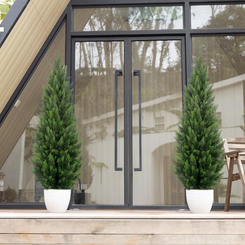 Realistic Artificial Cedar Topiary Trees 5FT 2 Sets