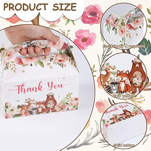 Cheereveal Woodland Baby Shower Favor Boxes 12PCS