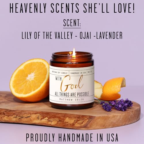 With God Candle Christian Gift for Women USA Made