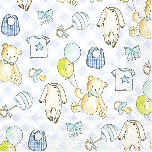Ihr Ideal Home Range Cocktail Napkins 5x5 Boy Baby 20 Count