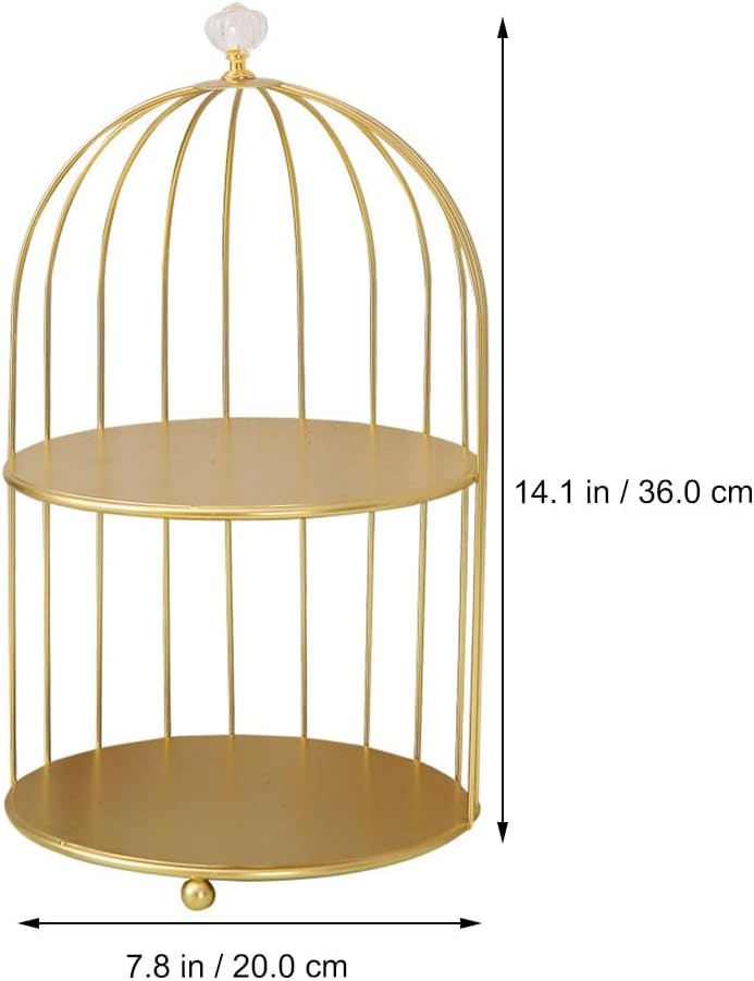 Cabilock Bird Cage Cosmetic Rack Double Tier Organizer