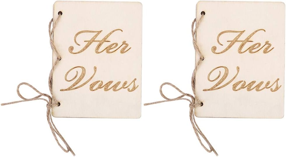 2pcs Vow Booklets with Hemp Rope for Wedding Ceremony