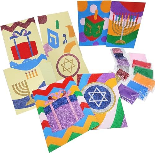 The Dreidel Company Hanukkah Glitter Art 3-Pack Decorations