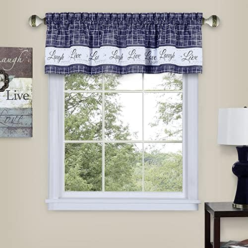 Soft Valance Window Curtains 58x14 Inch Navy
