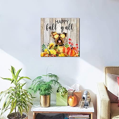 Thanksgiving Hello Fall Decor Wooden Signs 8x8in