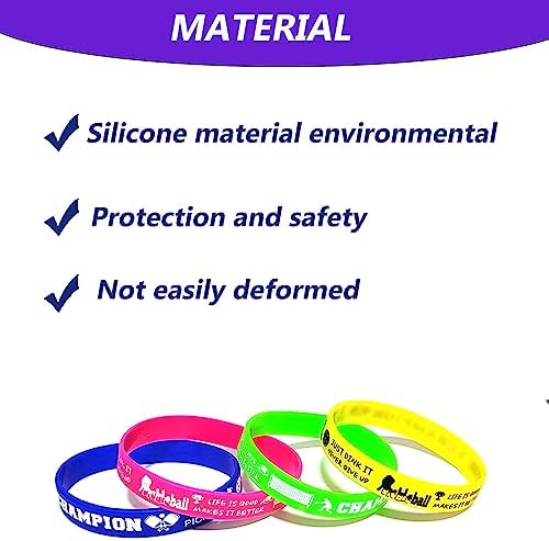 48 PCS Pickleball Rubber Wristbands Bracelets