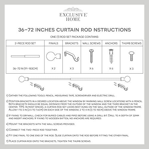Exclusive Home Vine 1 Inch Curtain Rod and Finial Set