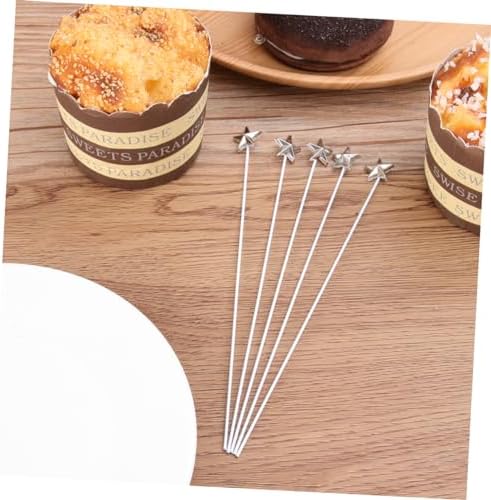 50pcs Silver Five-Pointed Star Cake Toppers