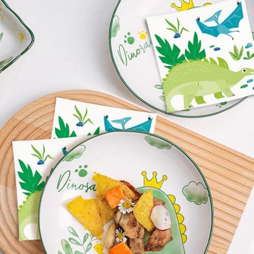Blue Green Dinosaur Disposable Napkins Pack of 16