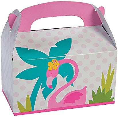 Flamingo Treat Boxes Set of 12 for Birthday Parties