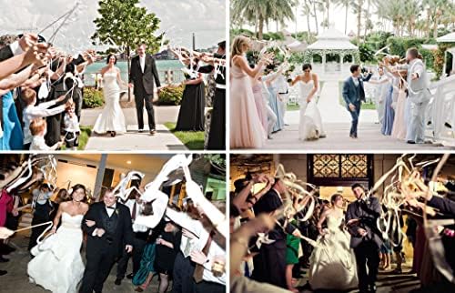 Kingsnow 100 Pack Wedding Wands with Silver Bells