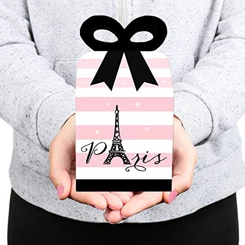 Big Dot of Happiness Paris Ooh La La Bow Boxes Set of 12