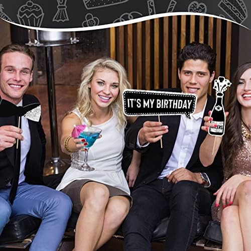 Outus 36 Pcs Birthday Photo Booth Props Kit