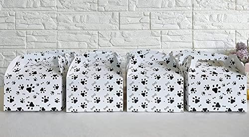 24Pcs Dog Paw Print Bone Sign Treat Boxes for Kids Birthday Party
