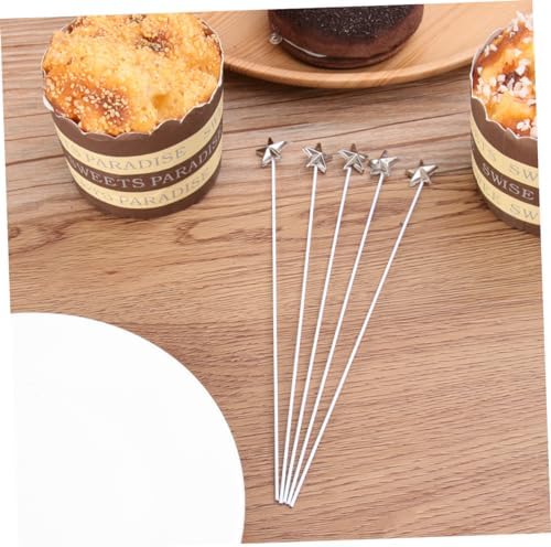50pcs Silver Star Cake Toppers Decorative Birthday Supplies