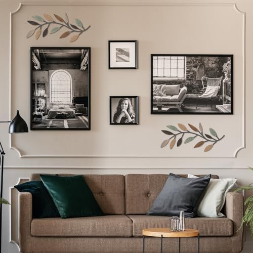 Zhengmy 2 Piece Metal Leaf Wall Sculpture