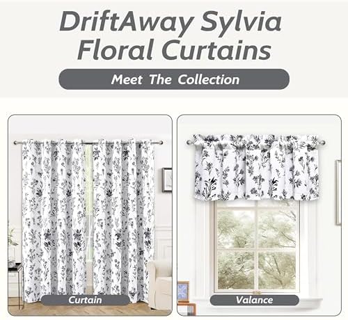 DriftAway Sylvia Floral Pattern Lined Thermal Curtains