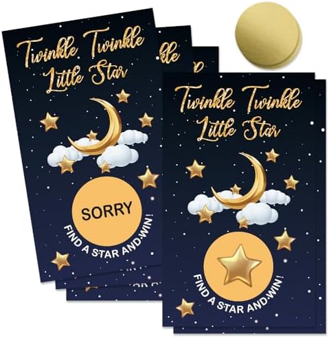 50 Pcs Twinkle Twinkle Little Star Scratch Off Game Cards