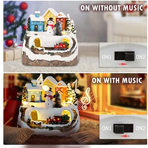 TOYESUNA Christmas Village Musical Snow Globe with LED Light
