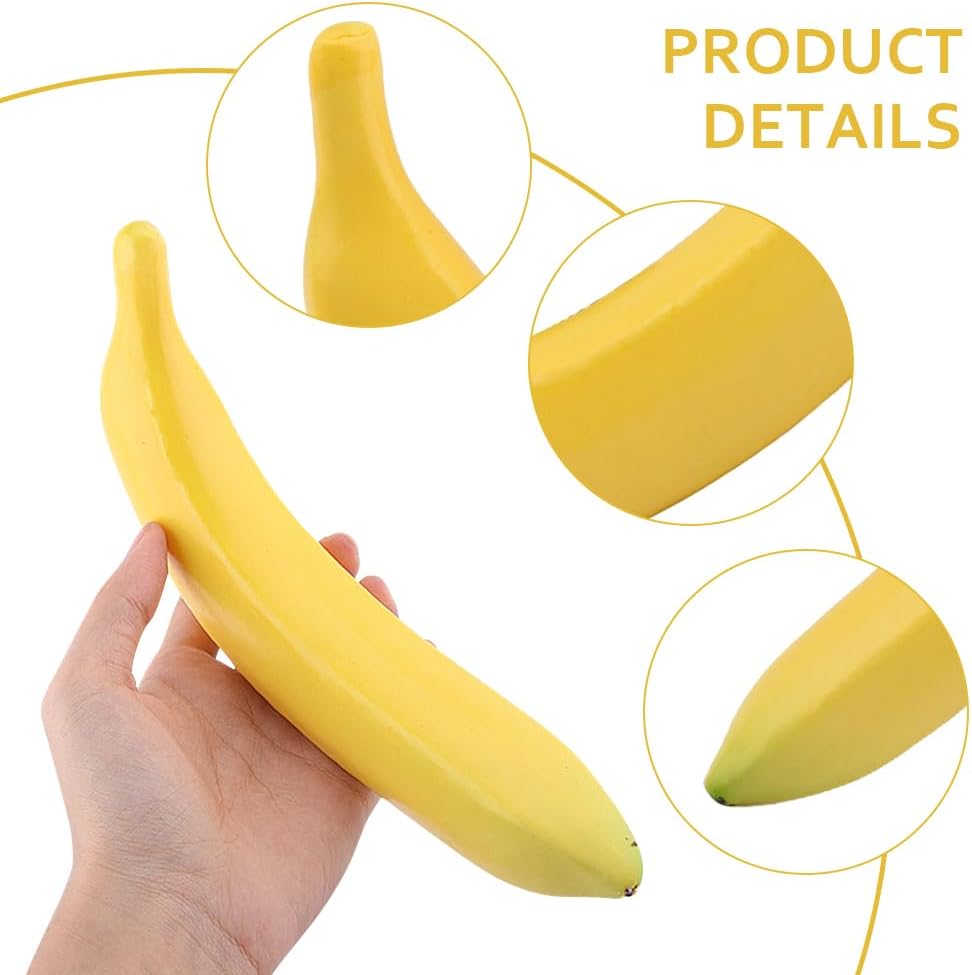 HONUTIGE Artificial Bananas 4Pcs Lifelike Fake Fruit Decor