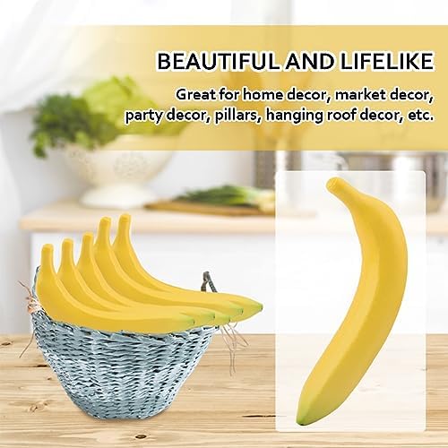 HONUTIGE Artificial Bananas 4Pcs Lifelike Fake Fruit Decor