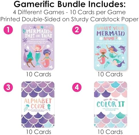 Big Dot of Happiness Mermaid Party Games Bundle
