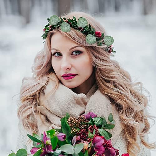 WILLBOND 400 Pcs Winter Frost Eucalyptus Leaves Decor Confetti