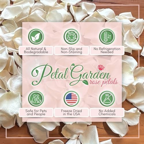 Petal Garden Freeze Dried Rose Petals 60 Cups Ivory