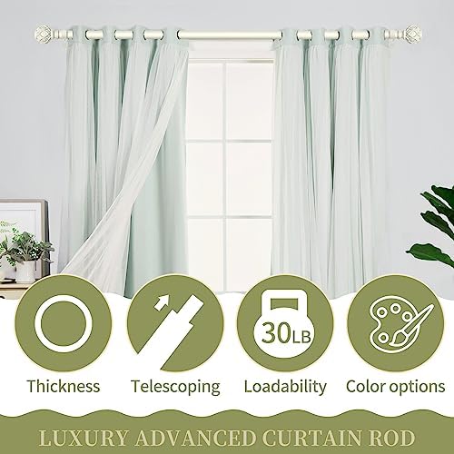 TANGWIN Antique White Farmhouse Curtain Rod Set
