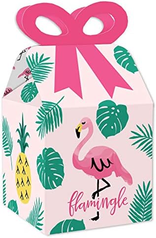 Big Dot of Happiness Pink Flamingo Party Bow Boxes Set of 12