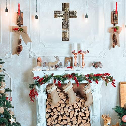 Blulu Wooden Cross Wall Sign with Inspirational Sayings