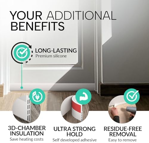 Vellure Door Draft Stopper - Energy Efficient Weather Stripping Seal