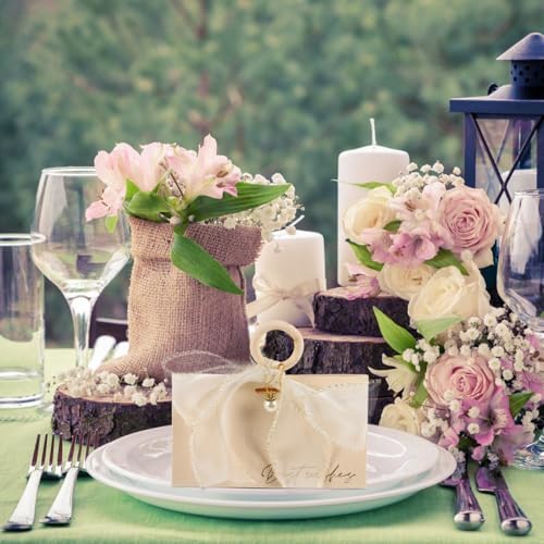 FRCOLOR 10pcs Wedding Candy Boxes with Handle and Ribbon