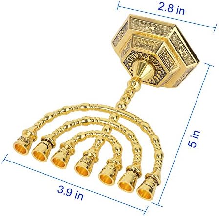 12 Tribes of Israel Menorah Gold 5 Inches
