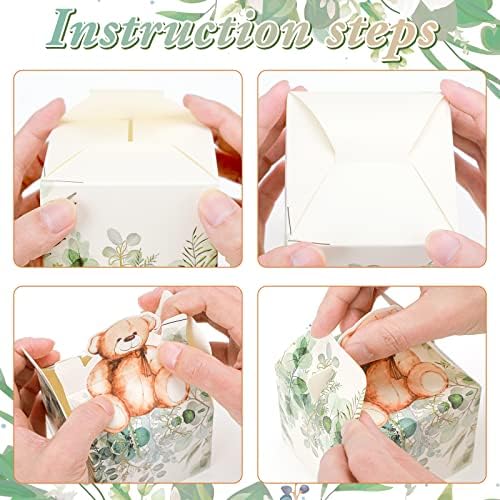 Spakon 50 Pack Bear Baby Shower Favor Boxes