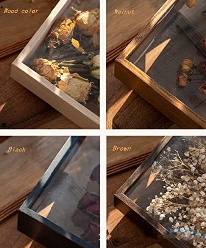 Wooden Dried Flower Display Stand - Clear Double-sided Frame