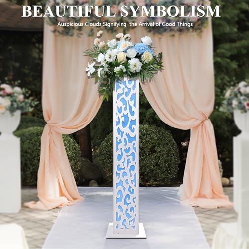 8PCS White Wedding Columns and Pillars with Engraved Roman Design