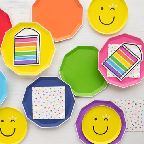 Sprinkles Smiles Rainbow Cake Slice Napkins Pack of 20