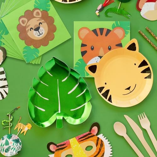 100 Pcs Jungle Safari Animal Napkins for Kids Birthday Party