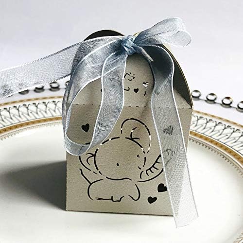 Zorpia 50pcs Hollow Elephant Candy Boxes Wedding Favors