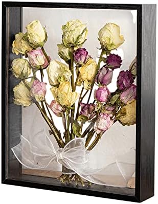 Wooden Dried Flower Display Stand - Clear Double-sided Frame