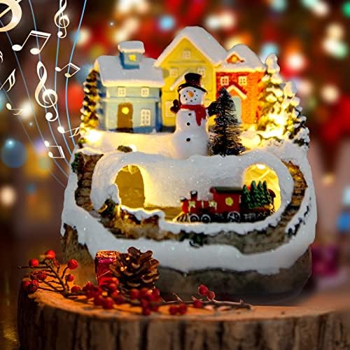 TOYESUNA Christmas Village Musical Snow Globe with LED Light