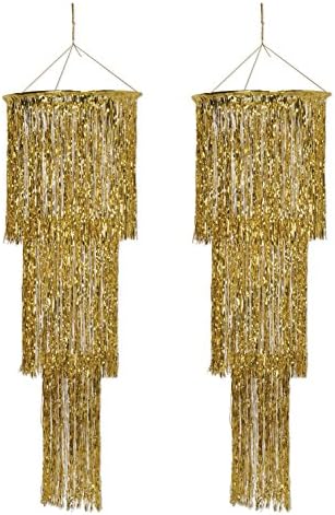 Beistle Gold 3-Tier Shimmering Chandeliers Pack of 2