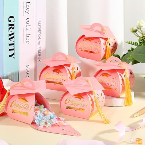 Spakon 30 Pcs Graduation Cap Party Favors Box Set