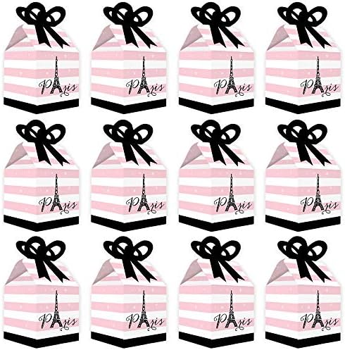 Big Dot of Happiness Paris Ooh La La Bow Boxes Set of 12