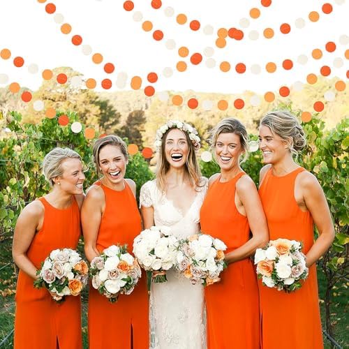 Orange White Fall Party Decorations Garland 52ft