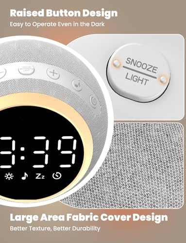 LIORQUE Alarm Clock with White Noise and Night Light