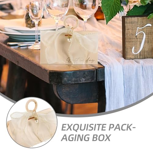 FRCOLOR 10pcs Wedding Candy Boxes with Handle and Ribbon