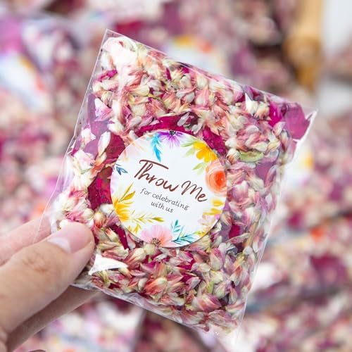 50 Pack Dried Rose Petals Biodegradable Confetti Wedding Decor